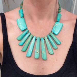 Vintage Faux Turquoise Tribal Necklace